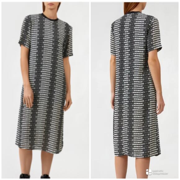 Armani Exchange Midi Dress A|X Women's Logo T Shirt Dress Size 2 EUC Long Black - Picture 1 of 16
